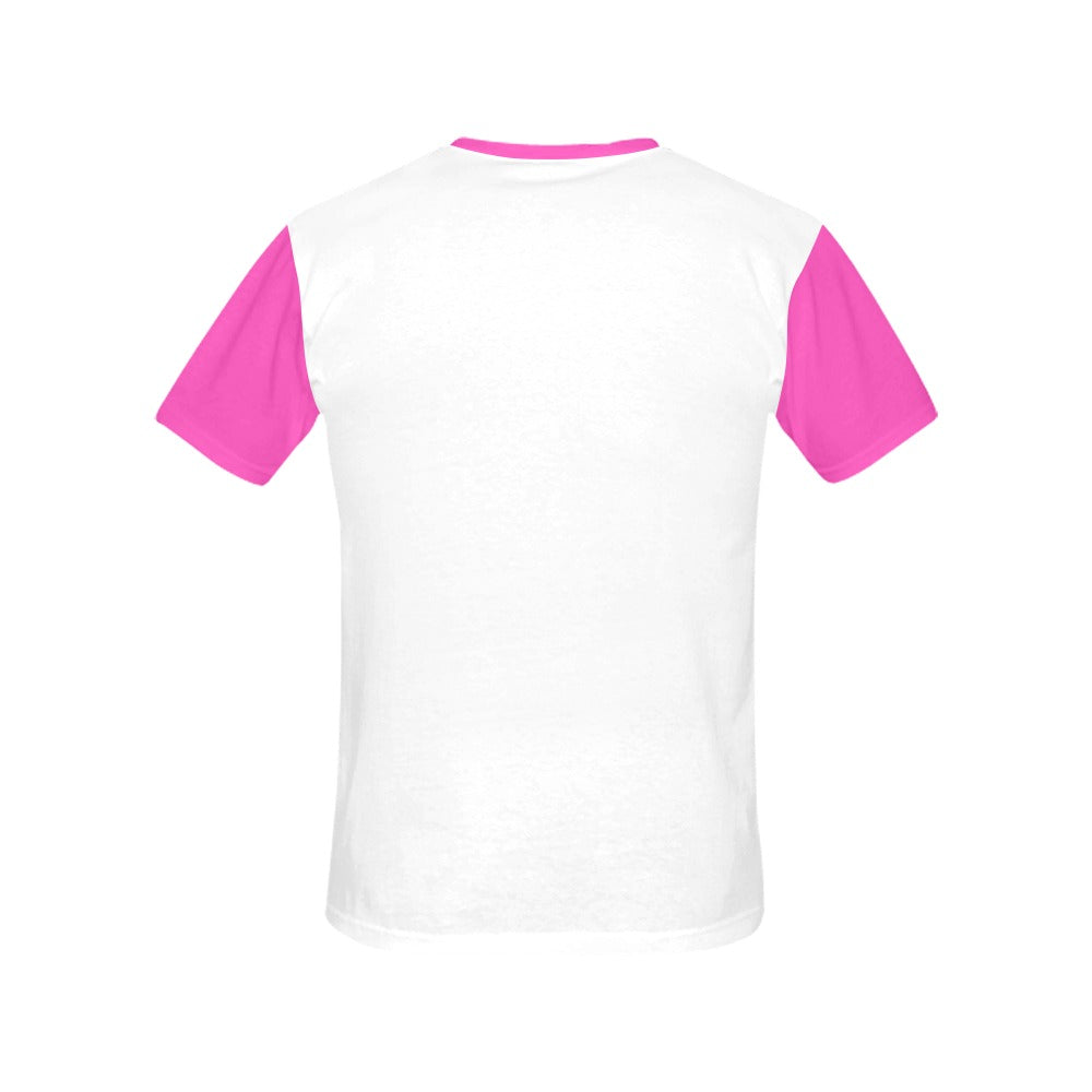 Wolverines Cancer Tee Wht/Pnk Womens Cut