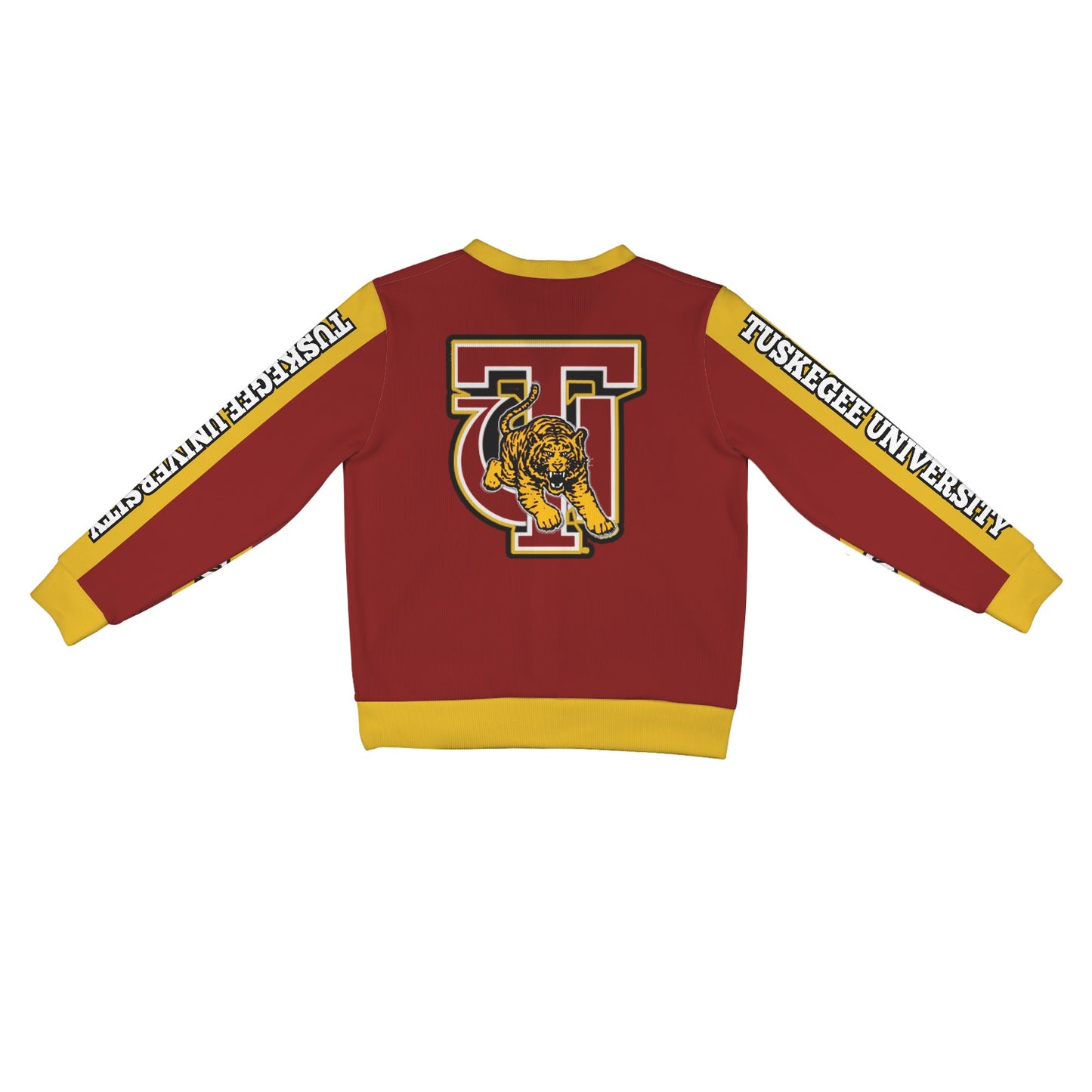 Tuskegee Womens Ribbed Poly Cardigan - Crimson
