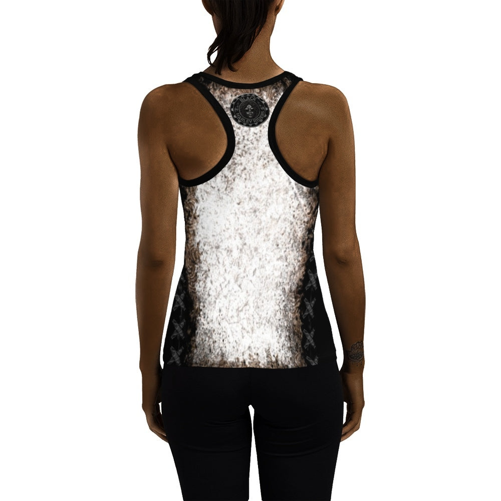BHR Womens Racerback Tee Cream/Blk