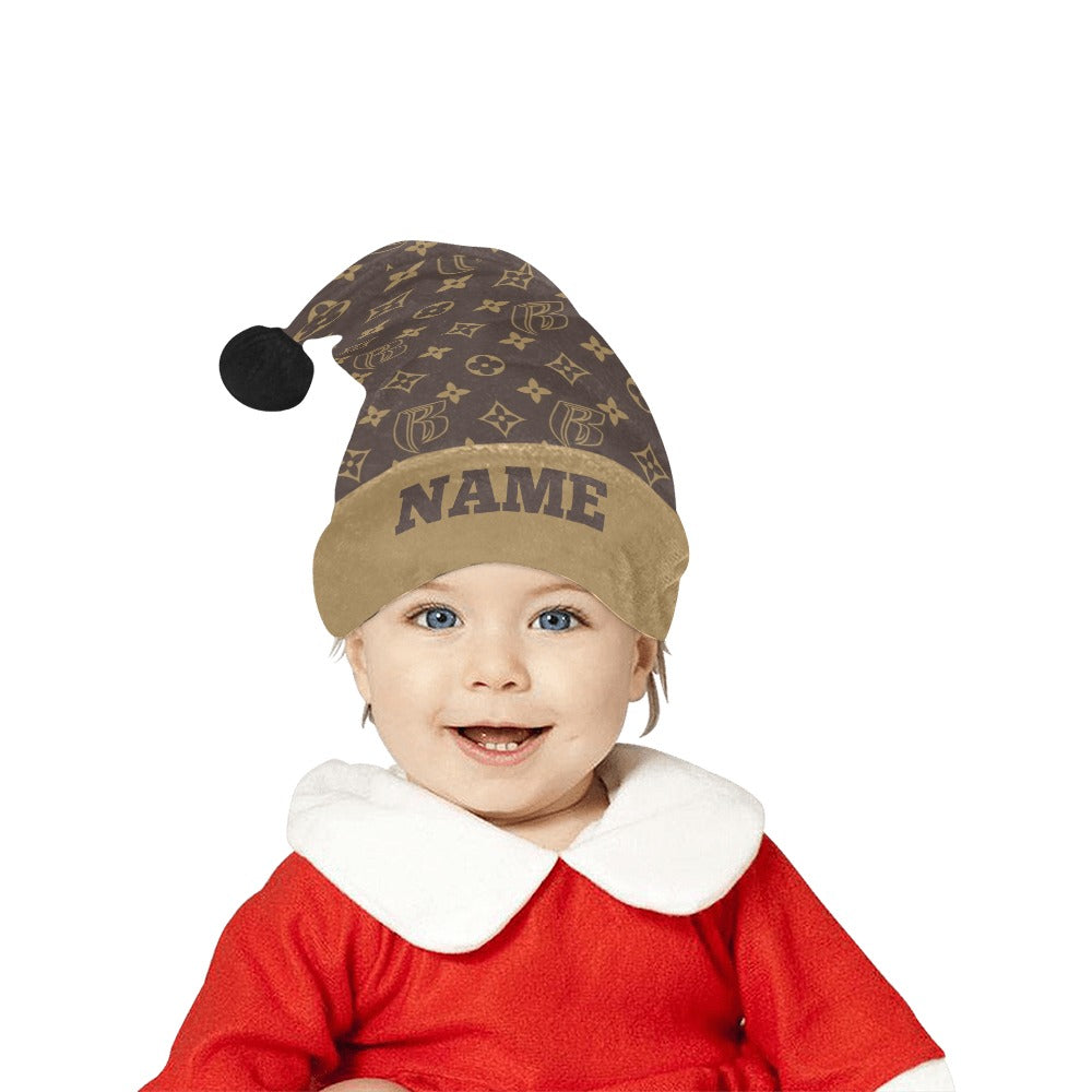 RR Christmas Flannel Santa Hat RR Louis Brwn