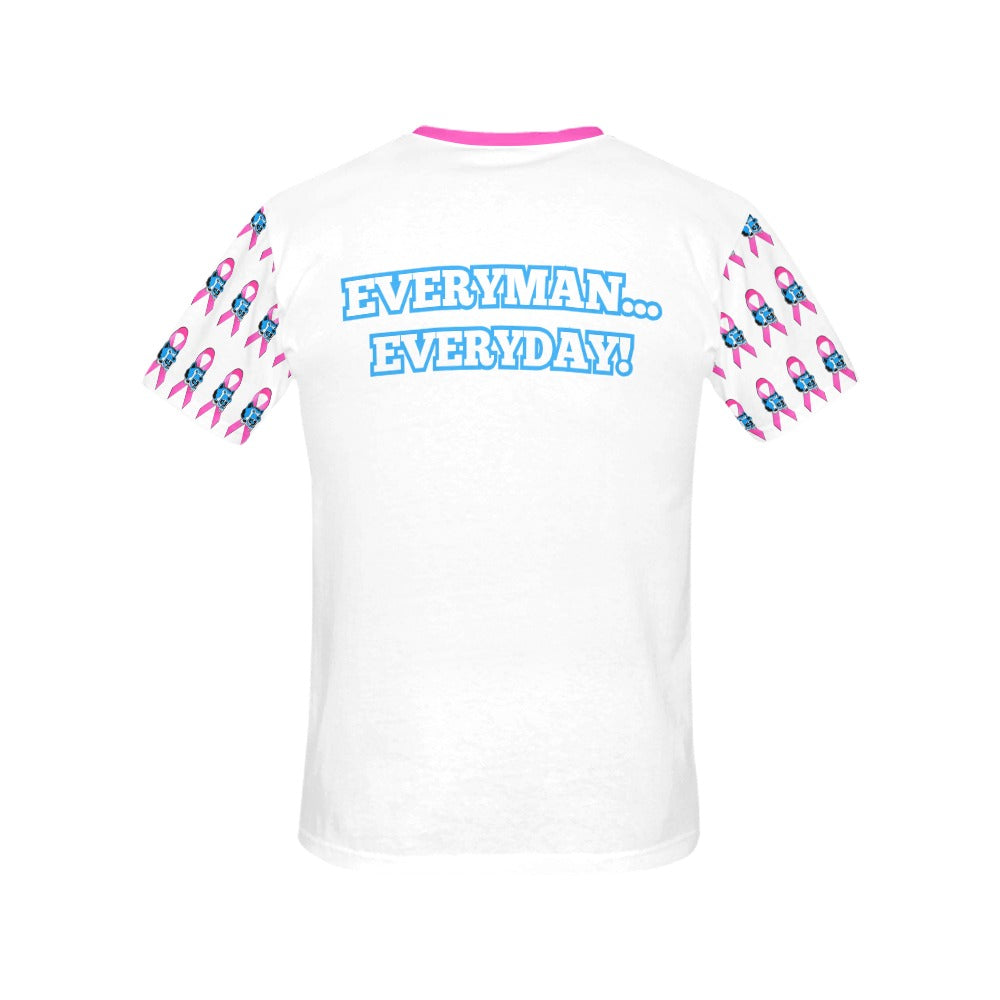 Wolverines Cancer Tee Wht/Bows Womens Cut