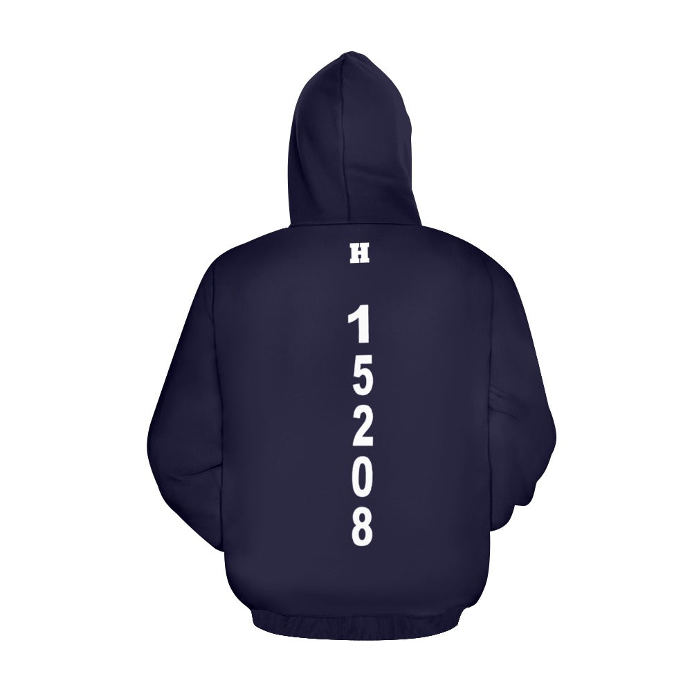 Homewood H Hoodie Dk Blu/Wht Tuffy Tuff All Over Print Hoodie for Men (USA Size) (Model H13)