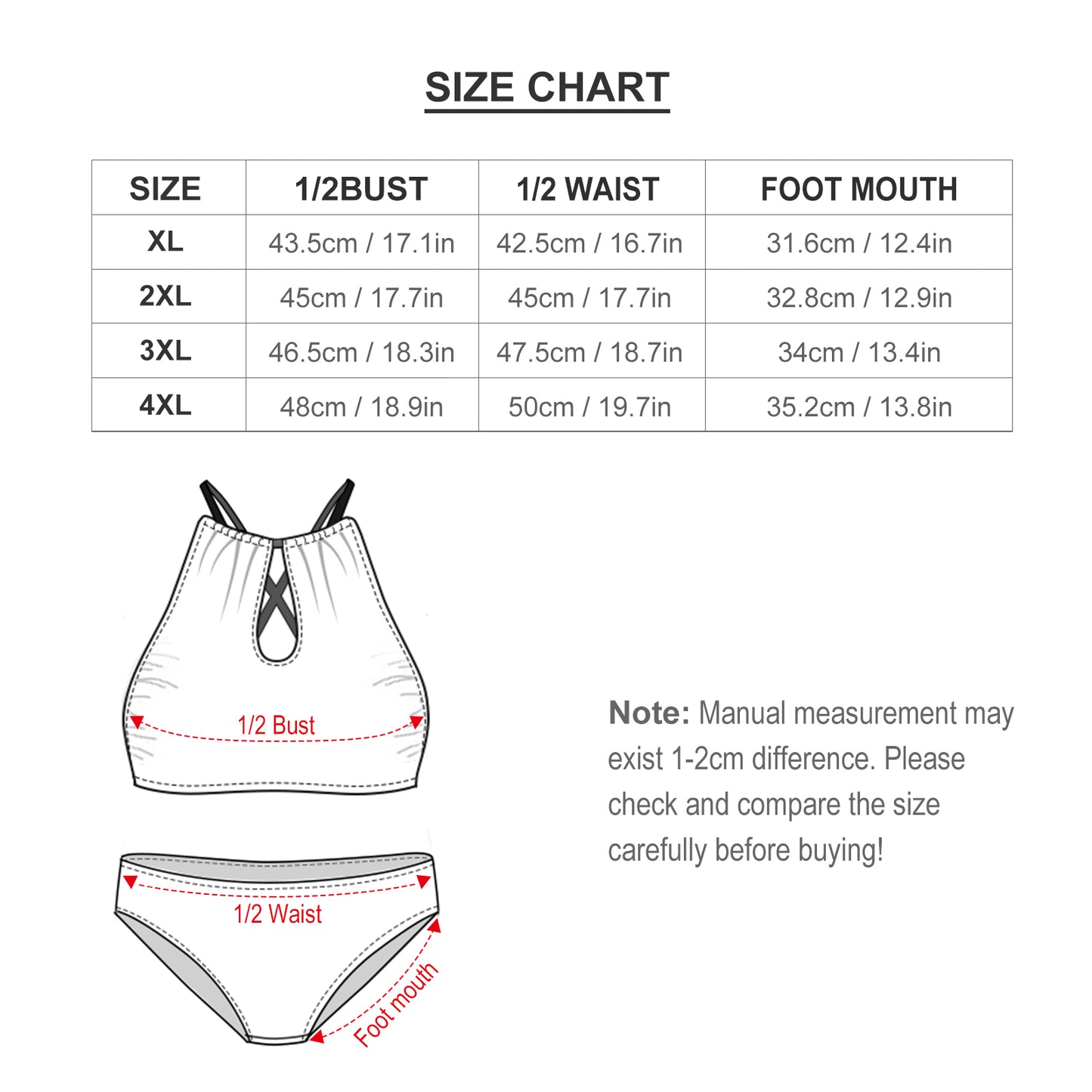 CMR Two-piece Plus Sized Keyhole Swimsuit