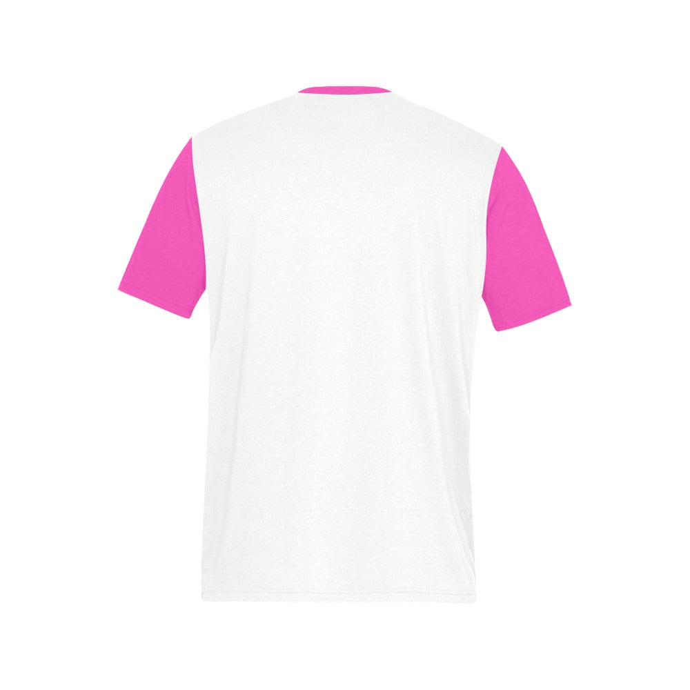 Wolverines Cancer Tee White/Pnk Reg Cut
