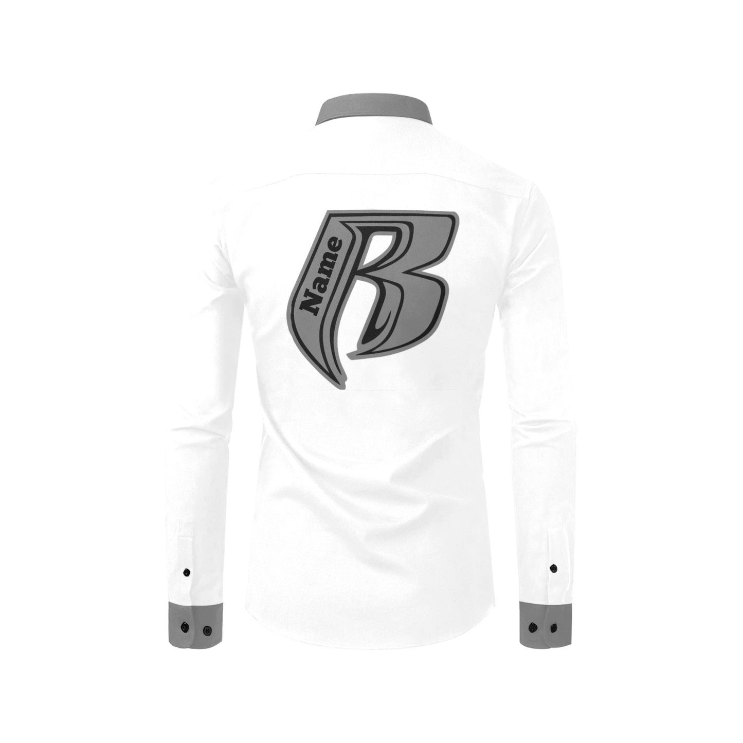 RR Long Sleeve Dress Shirt Wht/Gry