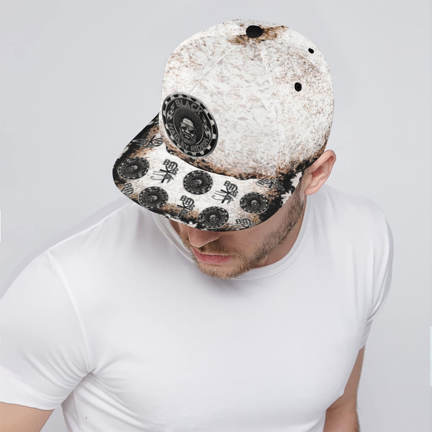 BHR Snapback Hat Cream Bandana - Blk Man
