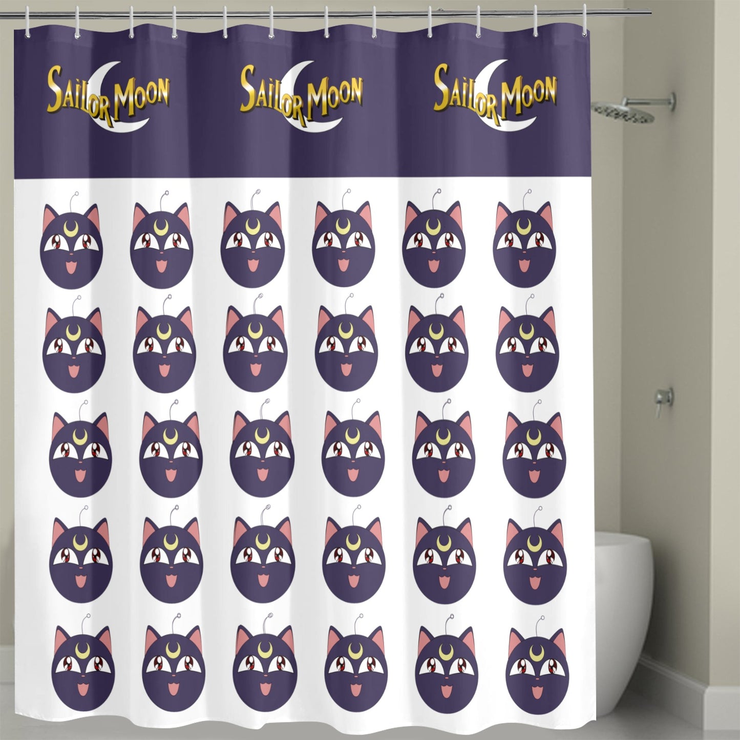 Sailor Moon Luna Shower Curtain Shower Curtain 72" x 72"