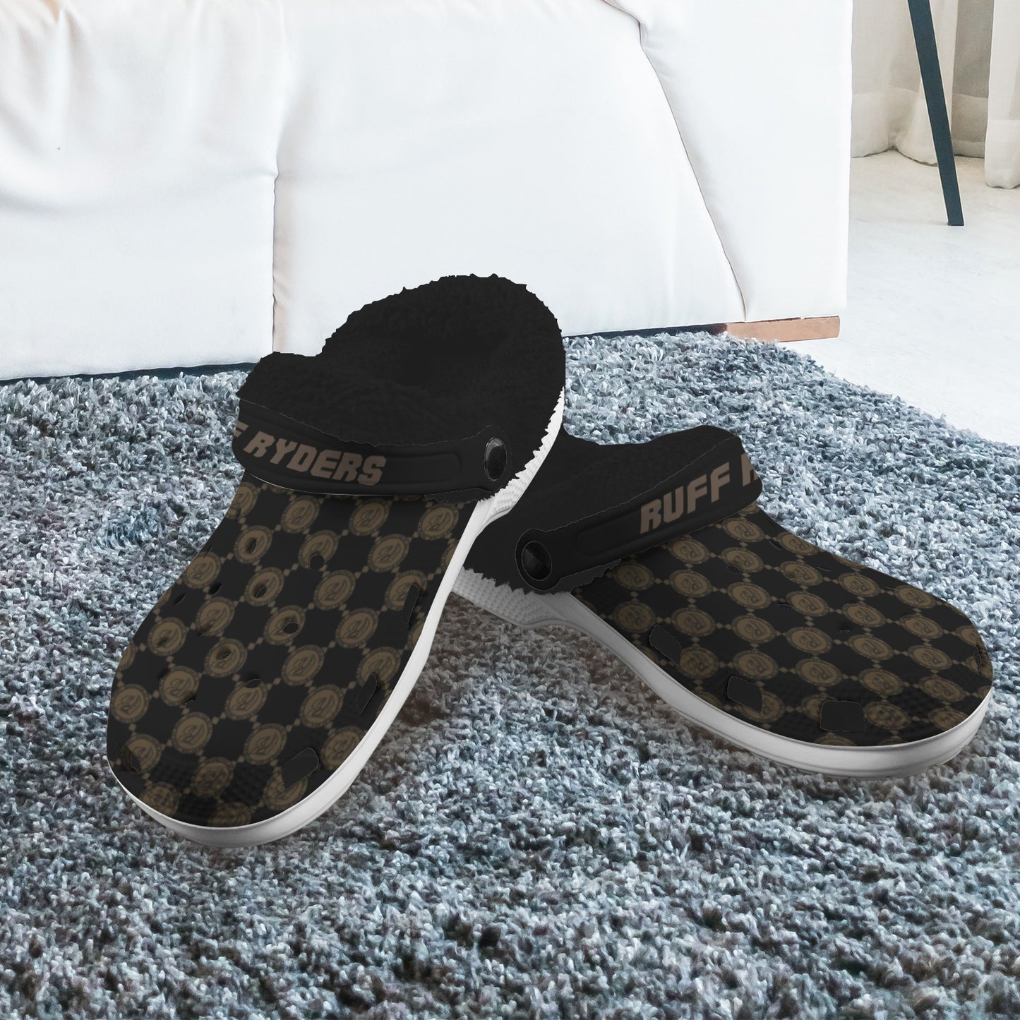 RR Christmas Fleece Lined Foam Clogs - Brn/Blk RR Gucci