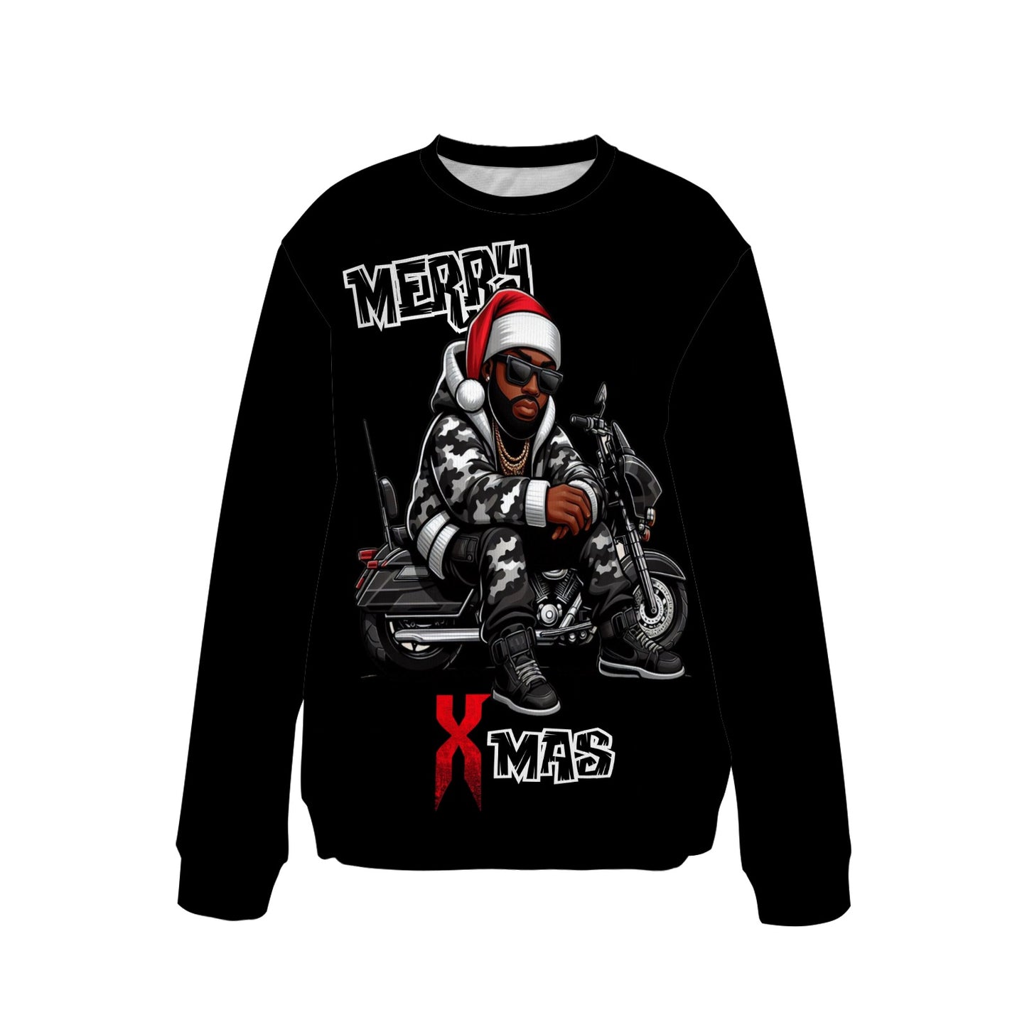 RR Christmas Ribbed Acrylic Mock Sweater - Blk RR Ryder -Add your name.