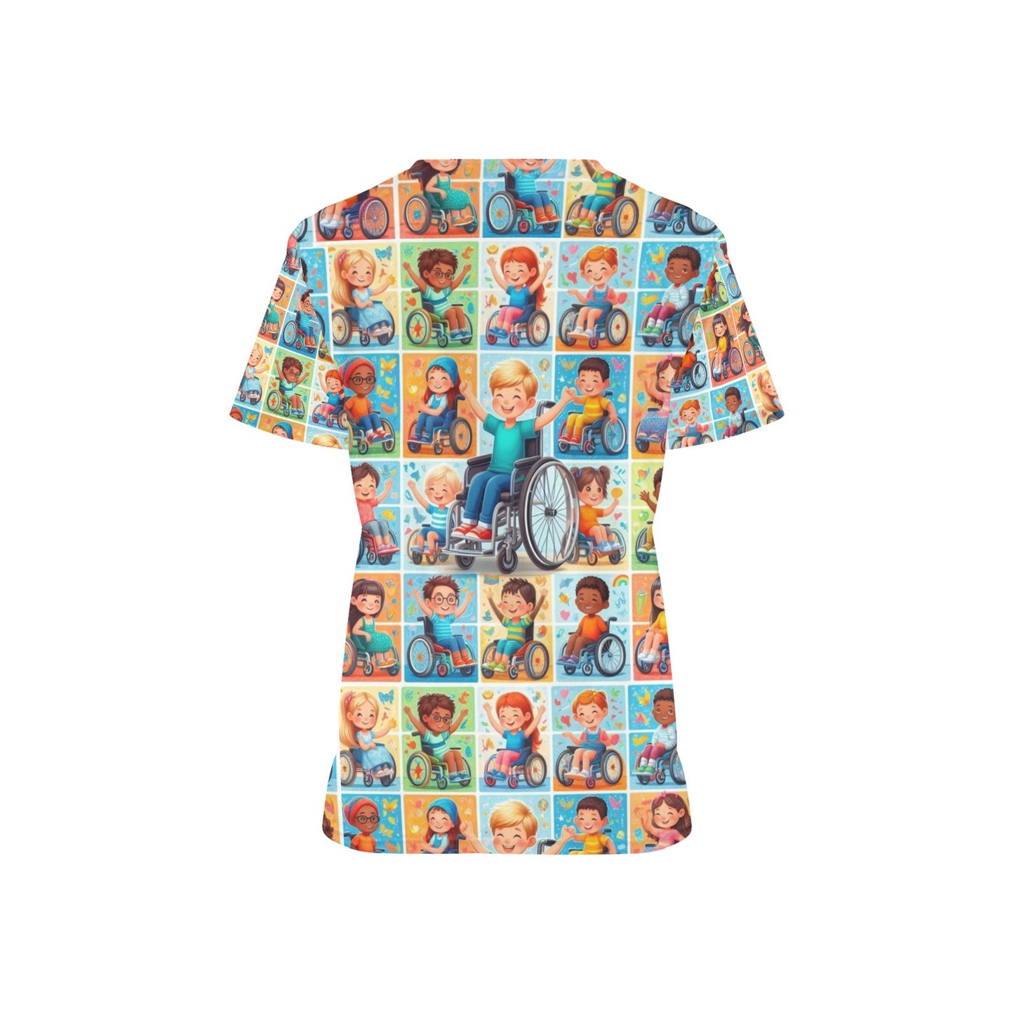 Ladies Scrub Top - Little Rollers 1