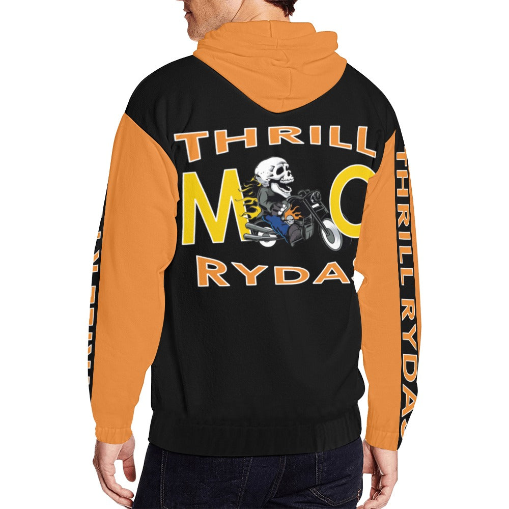 Thrill Rydas Zippered Hoodie Blk/ORG