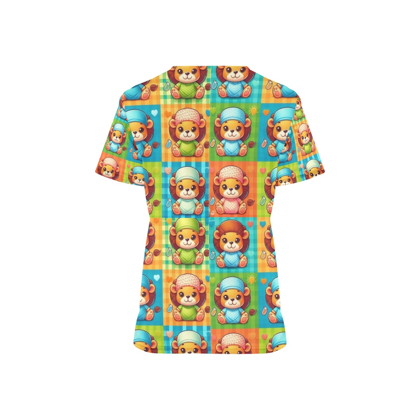 Ladies Scrub Top - Little Lions