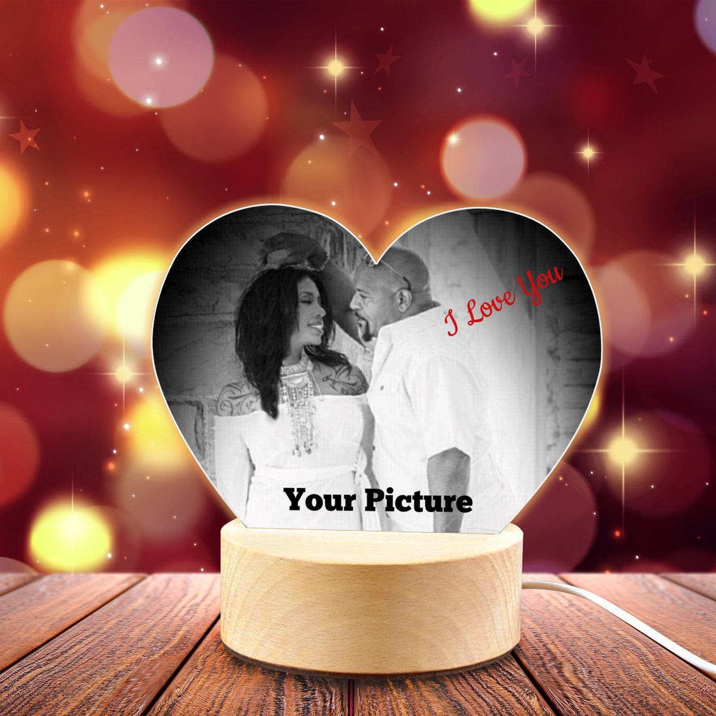 Heart-Shaped Acrylic Bedside Light