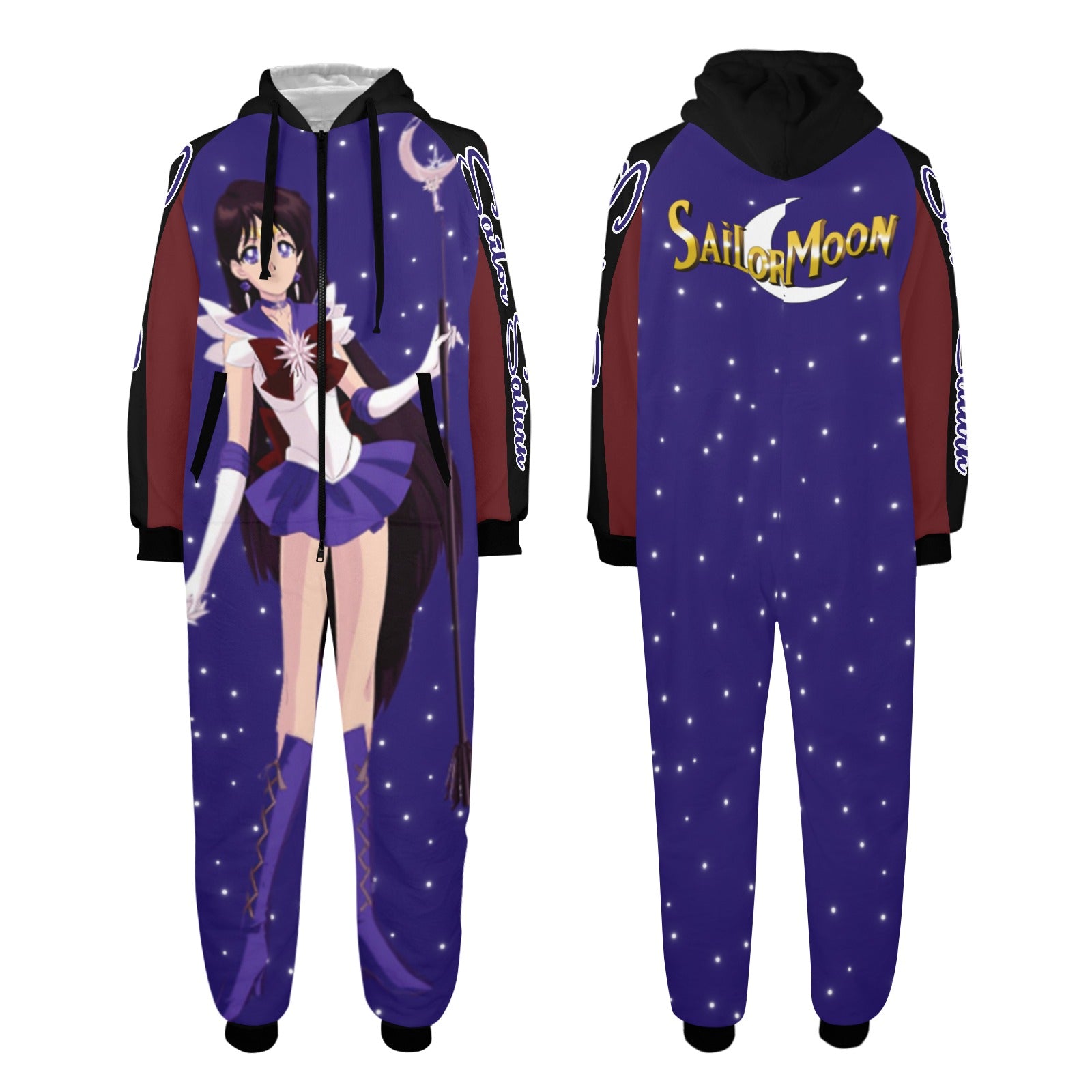 thumbnail image 2 of Innewgogo Cartoon Starry Cat Blue Pattern Unisex Zip Up One 2 of 14