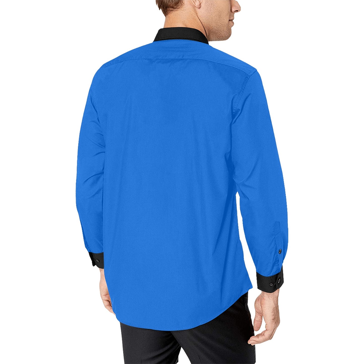 Dunbar Blue/Blk Men's Dress Shirt