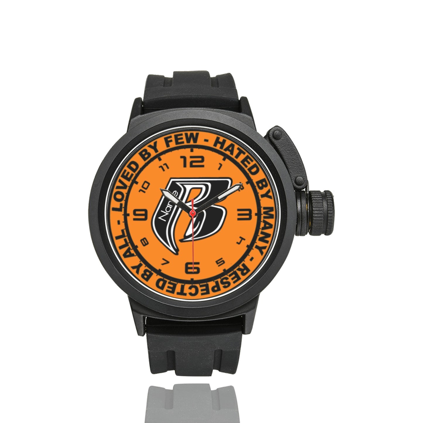 RR Mens Sports Watch Orange - Add your name.