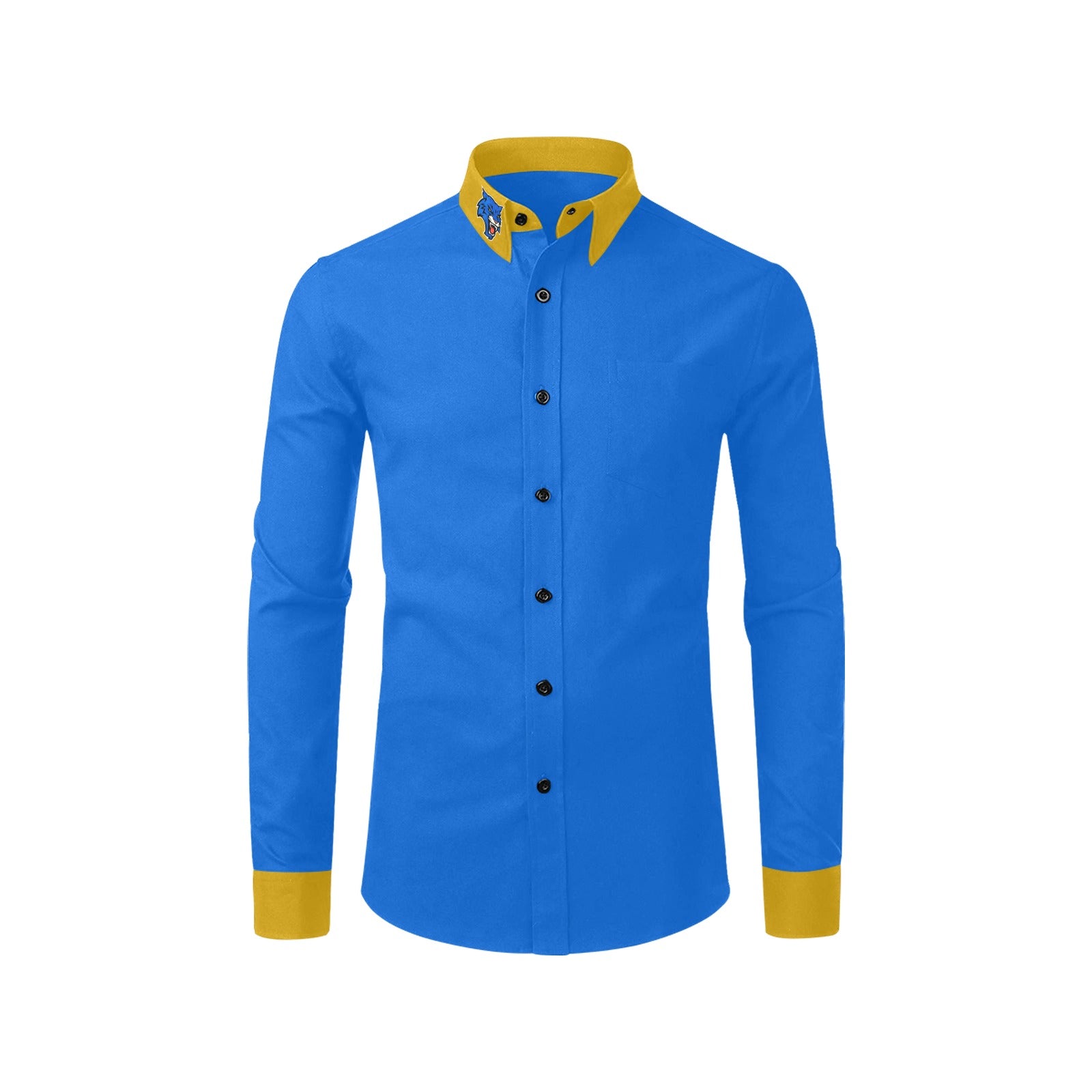 Dunbar Blue/Gold Men's Dress Shirt Custom Made Revolution Apparel Dunbar Blue/Gold Men's Dress Shirt Custom Made Revolution Apparel
