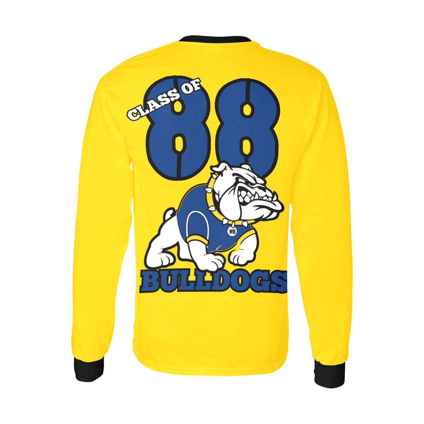 Bulldog Alumni Customizable Unisex Long Sleeve Tee - Gold