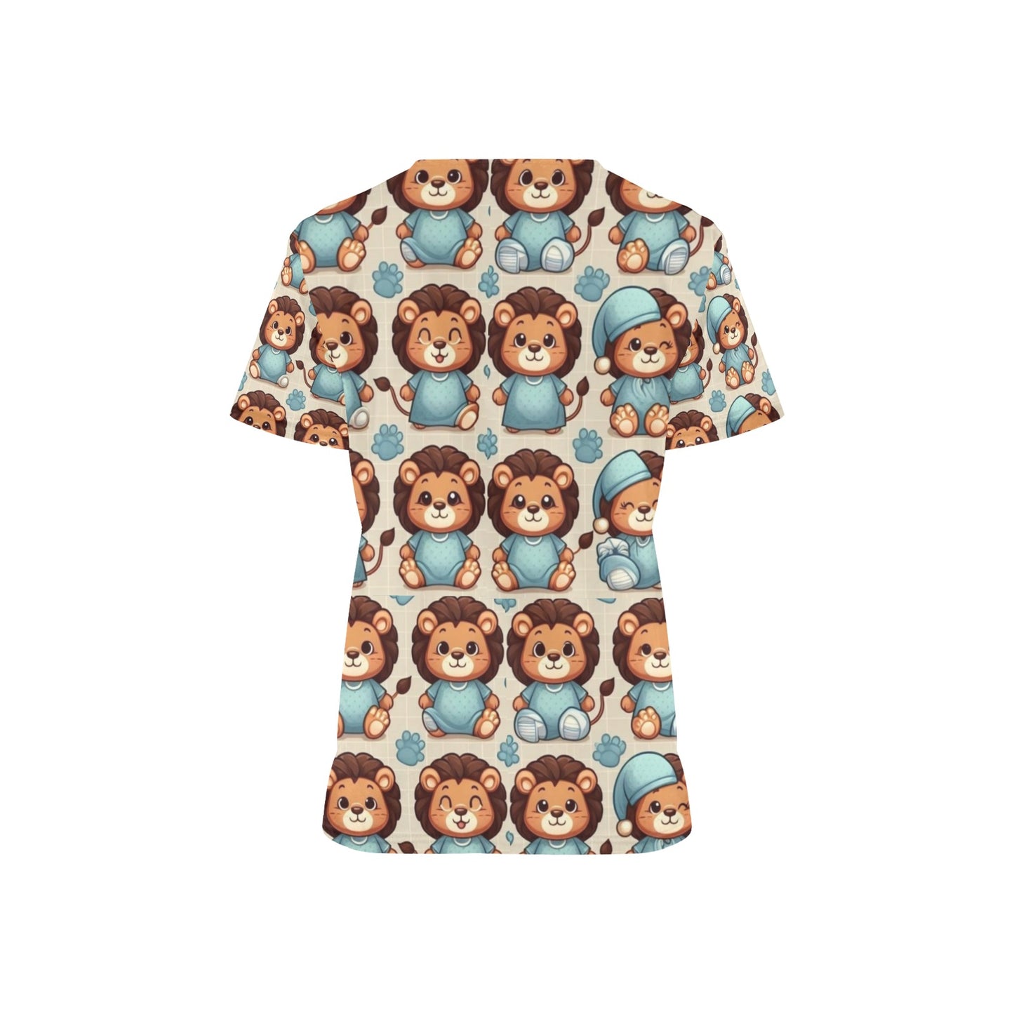 Ladies Scrub Top - Little Lions 2