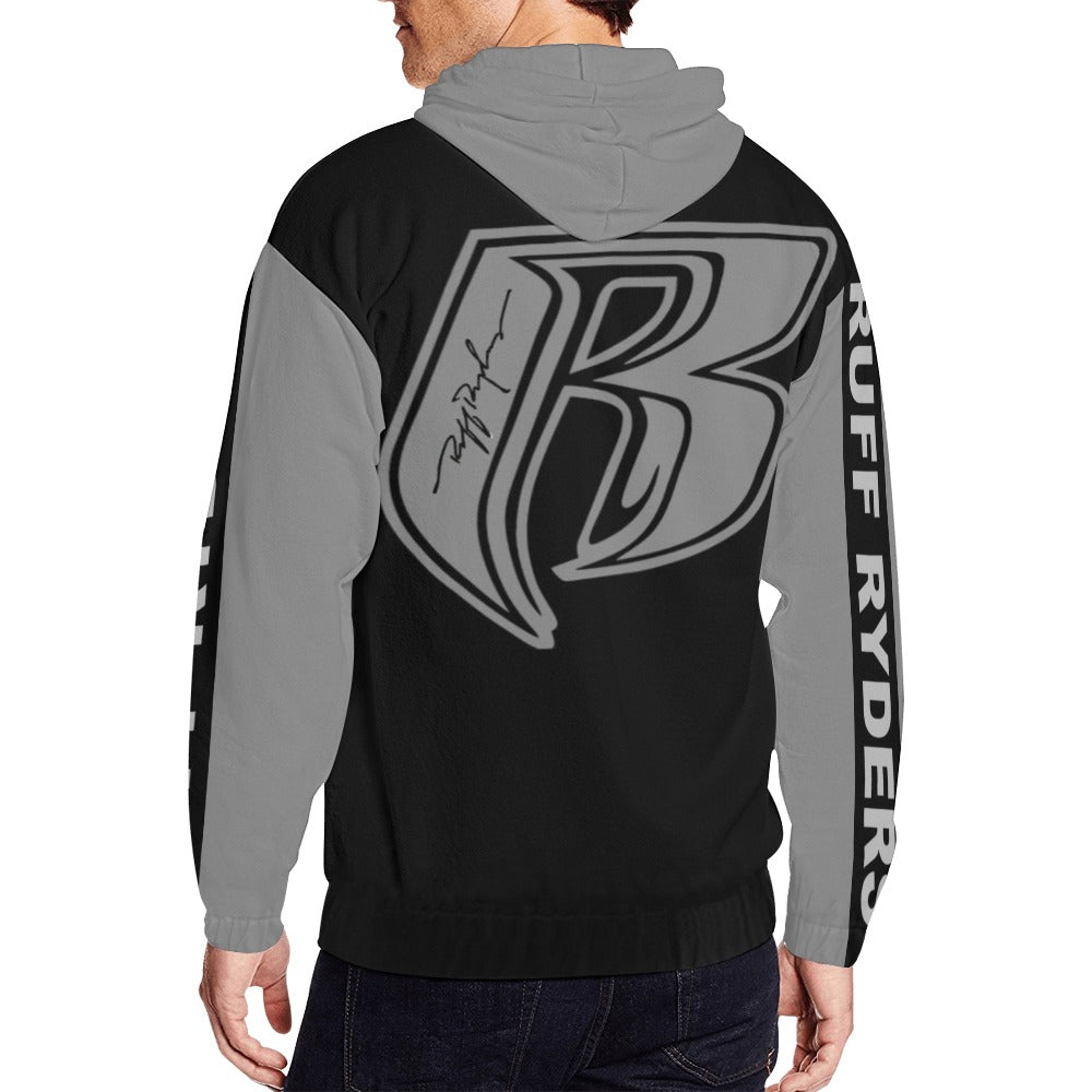 RR Zippered Hoodie Blk/Gry