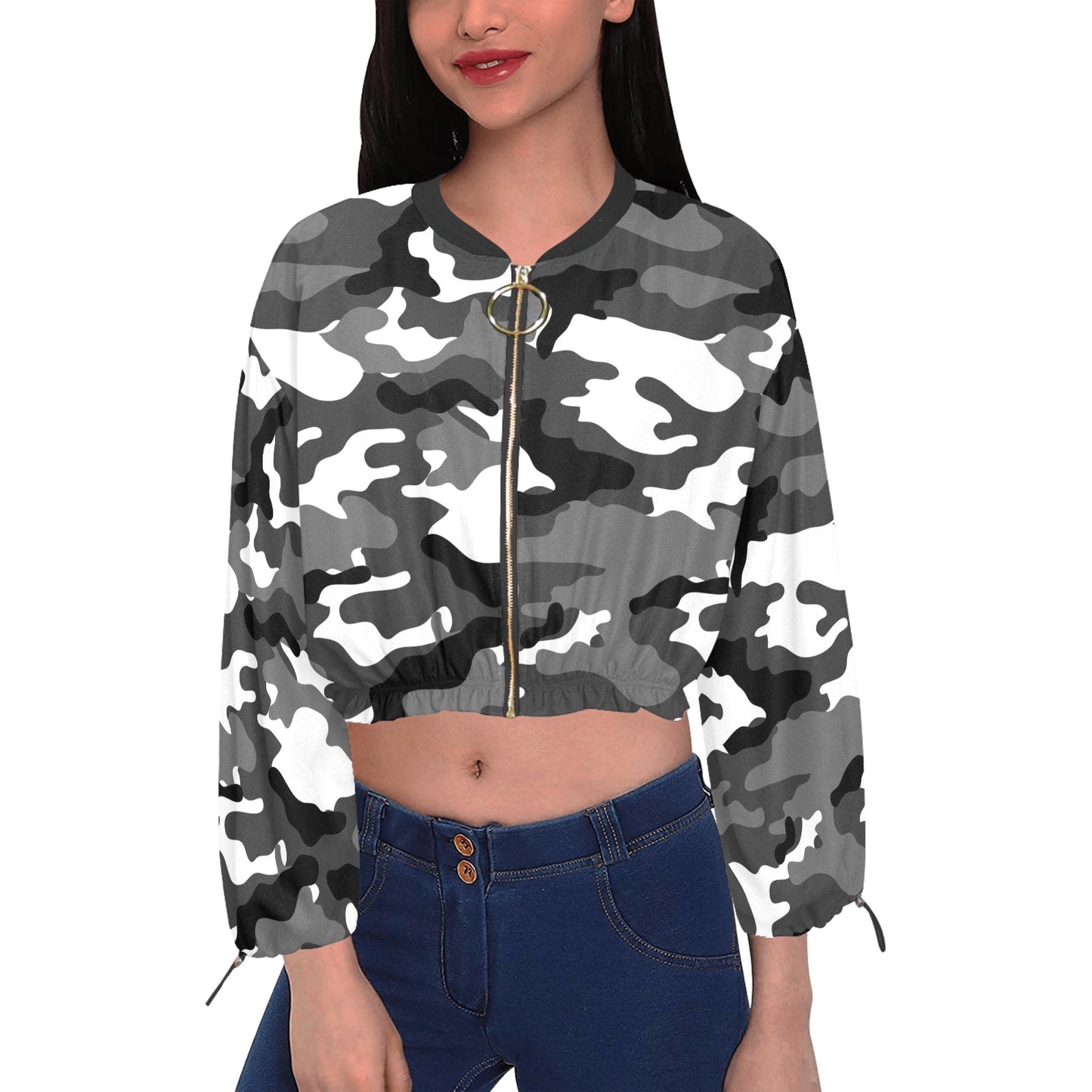 Womens Cropped Chiffon Jacket