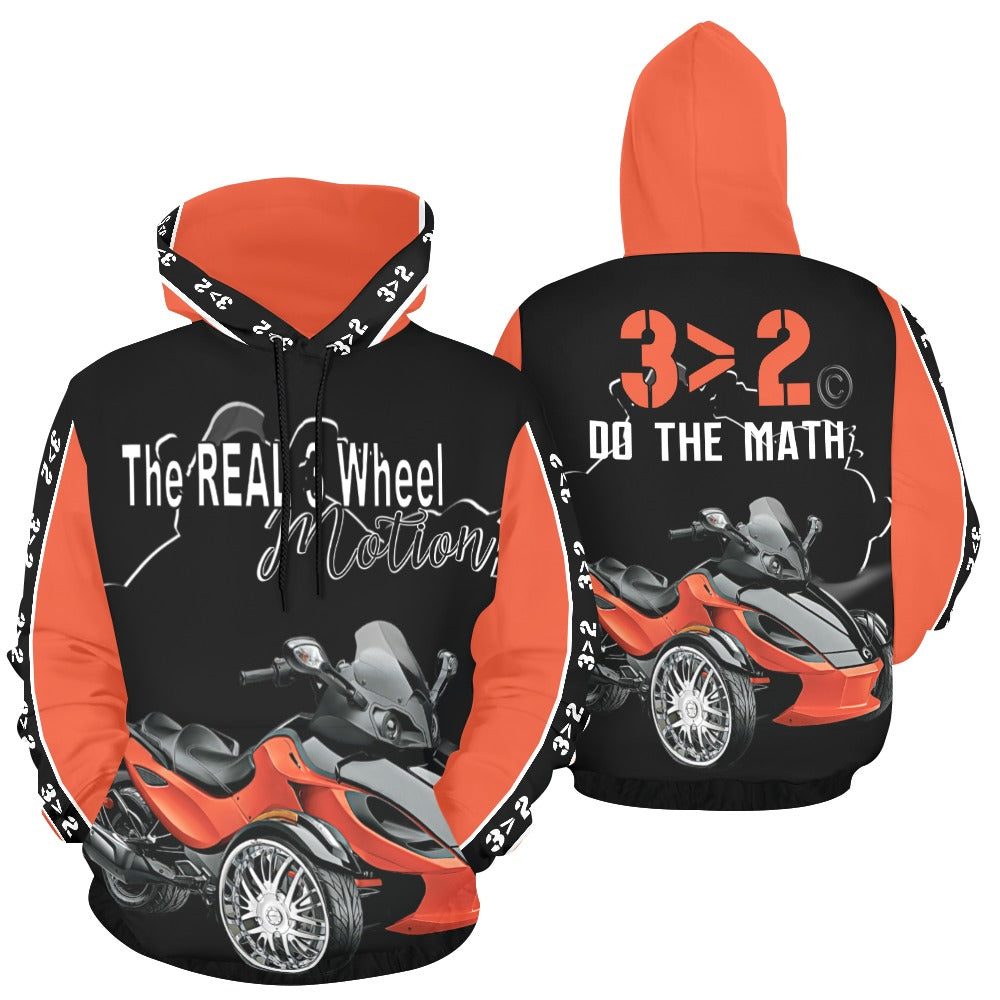 3>2 Customizable Trike Pullover Hoodie Blk - Enter your custom bike color for the bike image, sleeves and hood.