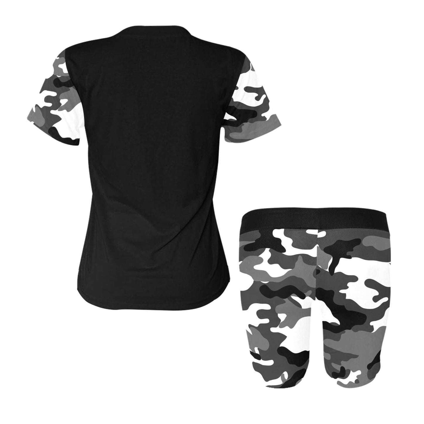 RR Womens Two Piece Set Blk/Camo Crcl