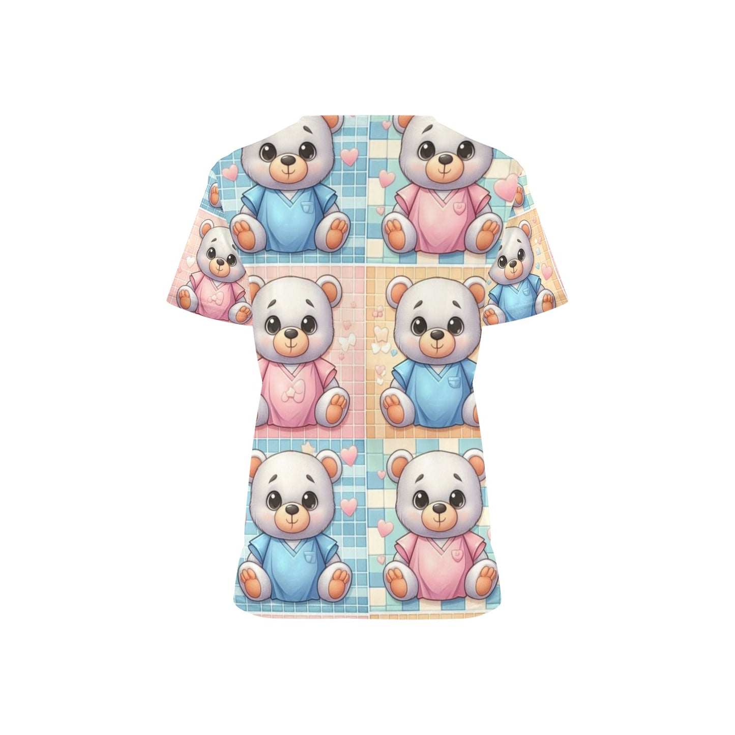 Ladies Scrub Top - Very Beary 4
