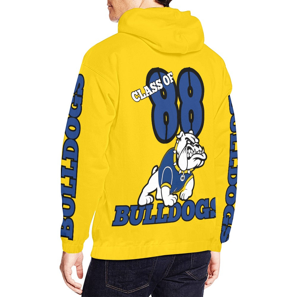 Bulldog Alumni Customizable Unisex Silky Hoodie - Gold