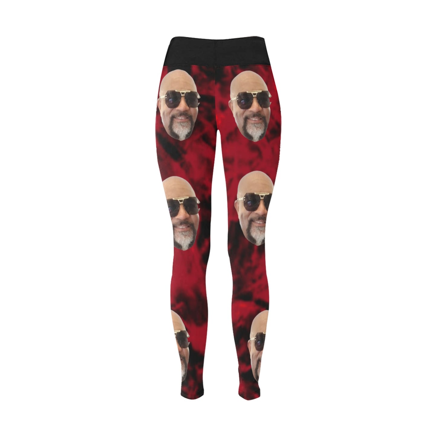 Valentine's "Add Your Own Face" Customizable Leggings Red Smoke
