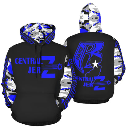 Central JerZ  Lightweight Printed State Hoodie Blue Camo