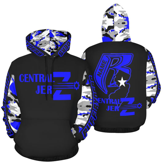 Central JerZ  Lightweight Printed State Hoodie Blue Camo