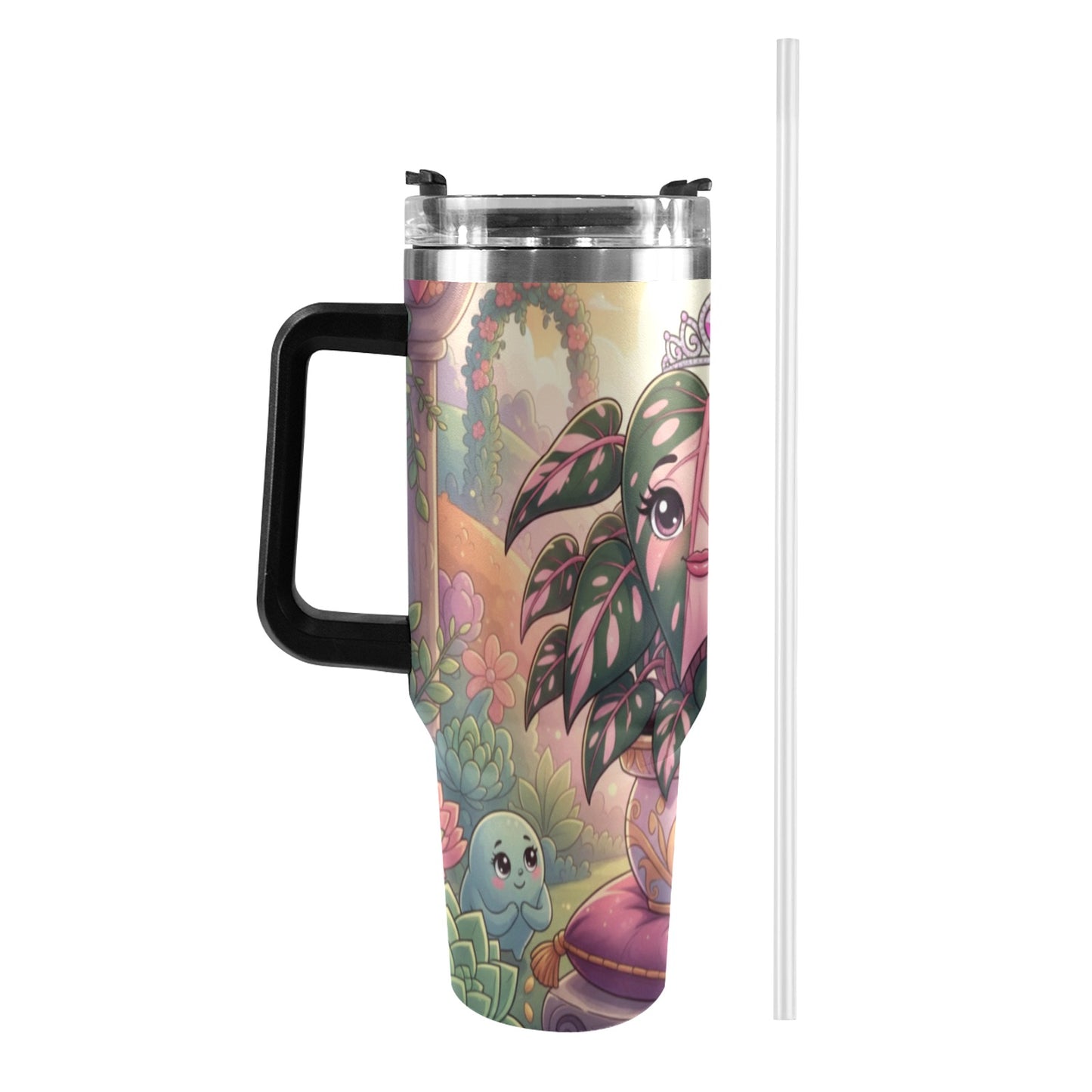Plant Love Pink Princess Philodendron 40oz Stainless Steel Tumbler