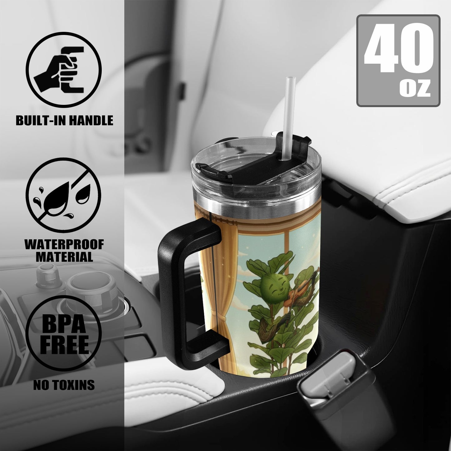 Plant Love Fiddle Leaf Fig 40oz Stainless Steel Tumbler
