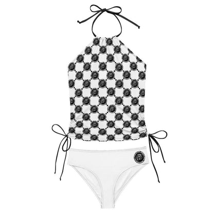RR Two Piece Halter Swimsuit RR Coin Wht