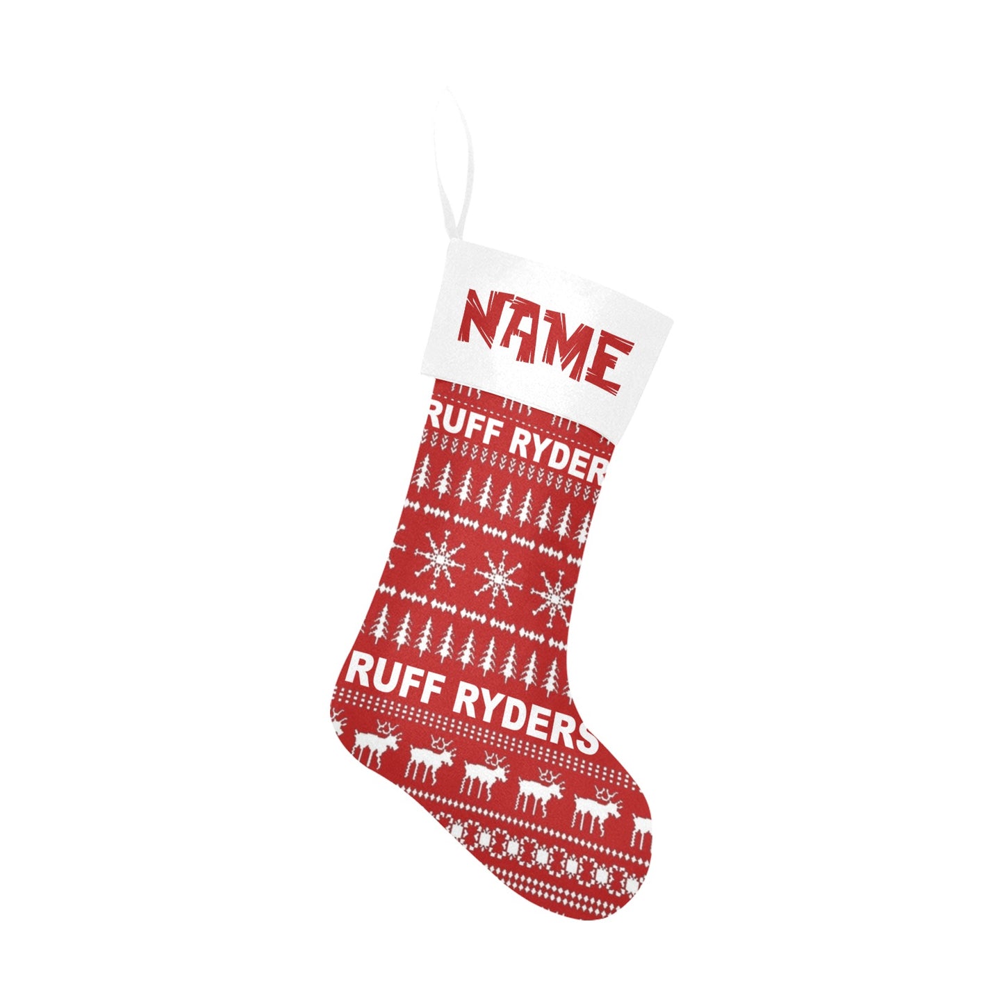 RR Christmas Stocking - Red Wht