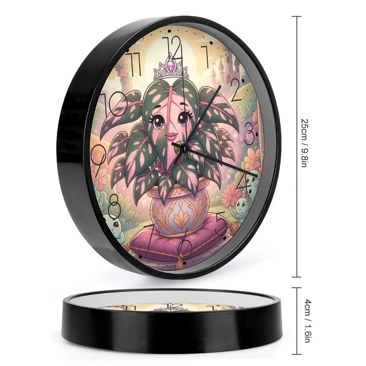 Plant Love 10x10 Wall Clock - Philodendron Pink Princess