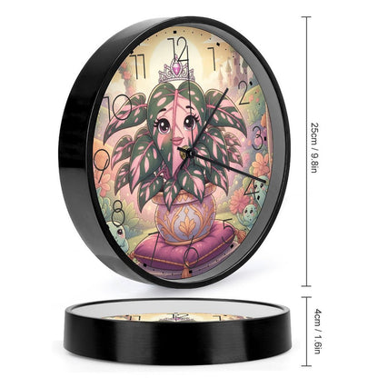 Plant Love 10x10 Wall Clock - Philodendron Pink Princess