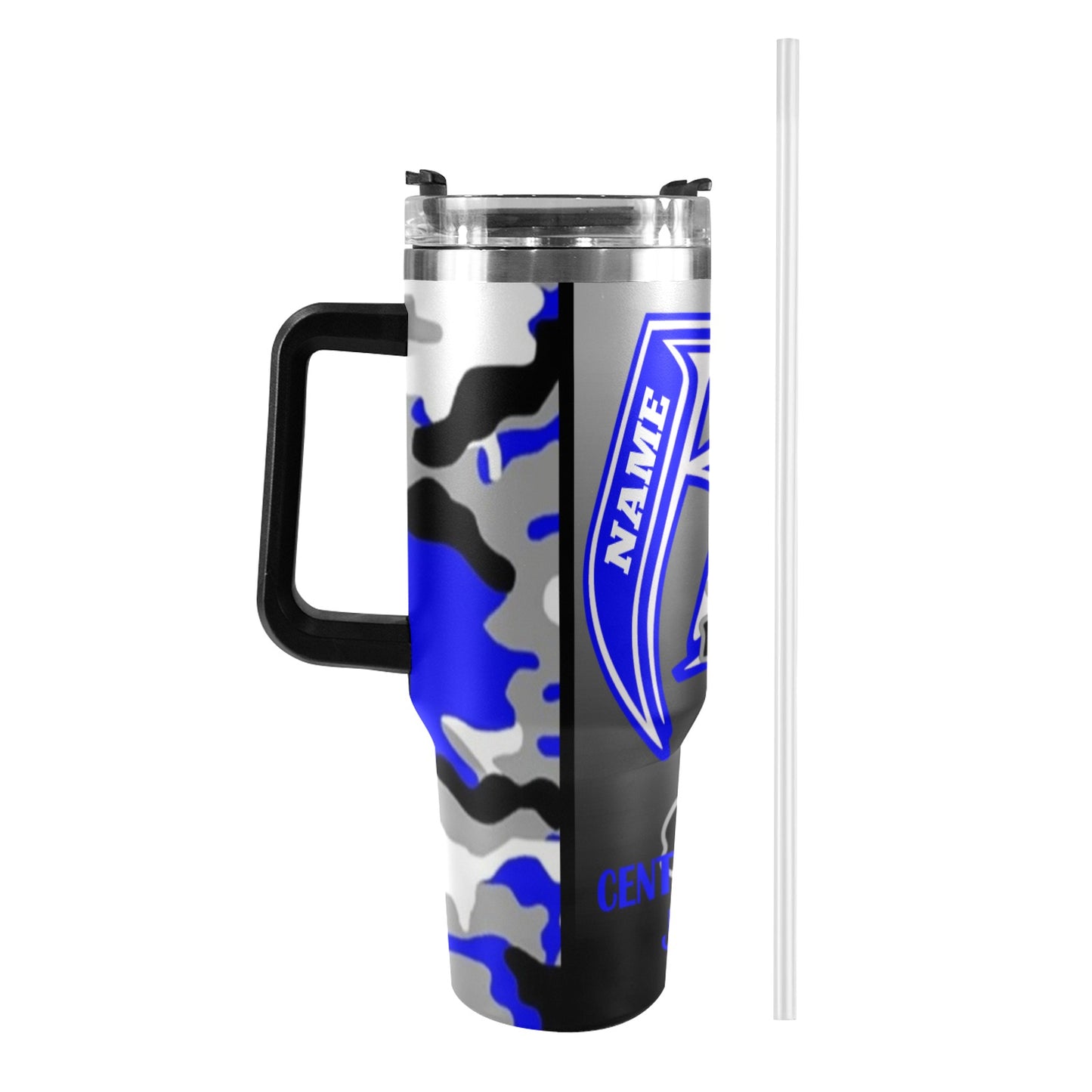 Central JerZ 40oz Stainless Steel Tumbler Blue Camo