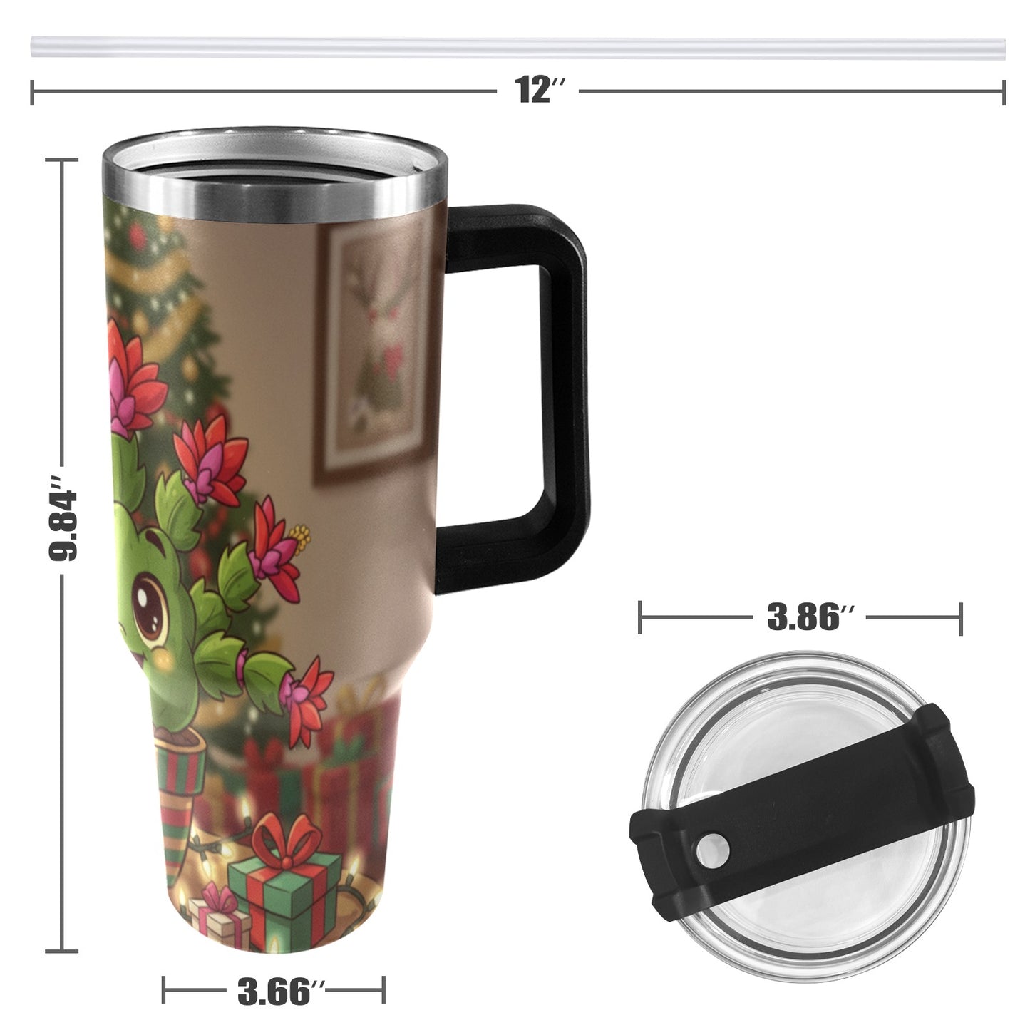 Plant Love Christmas Cactus 40oz Stainless Steel Tumbler