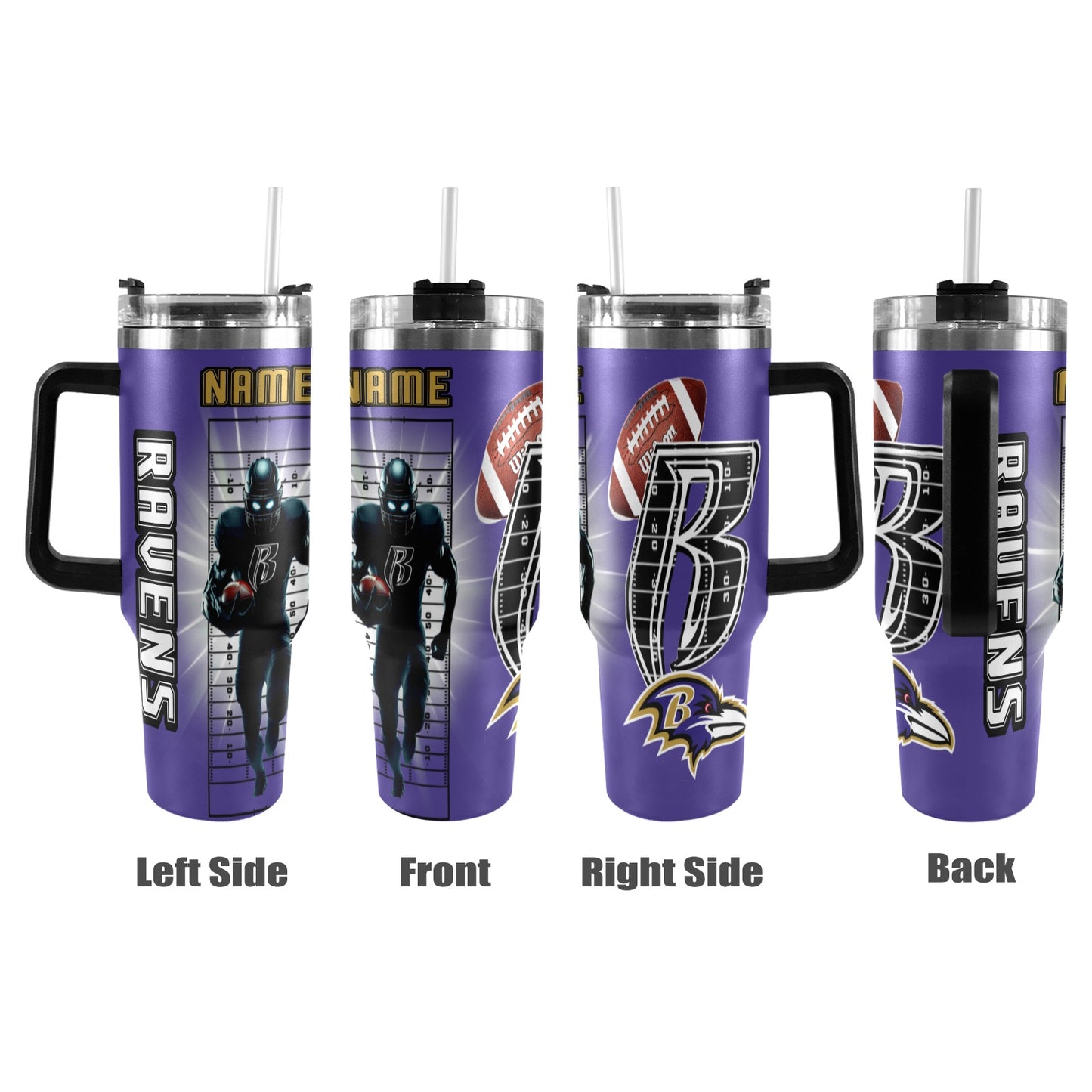 RR RAVENS 40OZ STAINLESS STEEL TUMBLER 2025
