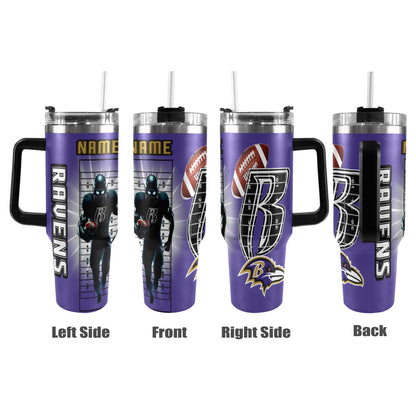 RR RAVENS 40OZ STAINLESS STEEL TUMBLER 2025