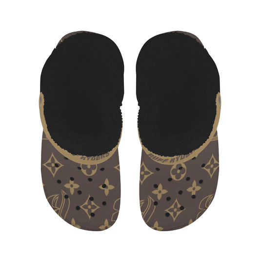 RR Christmas Fleece Lined Foam Clogs - Brn RR Louis