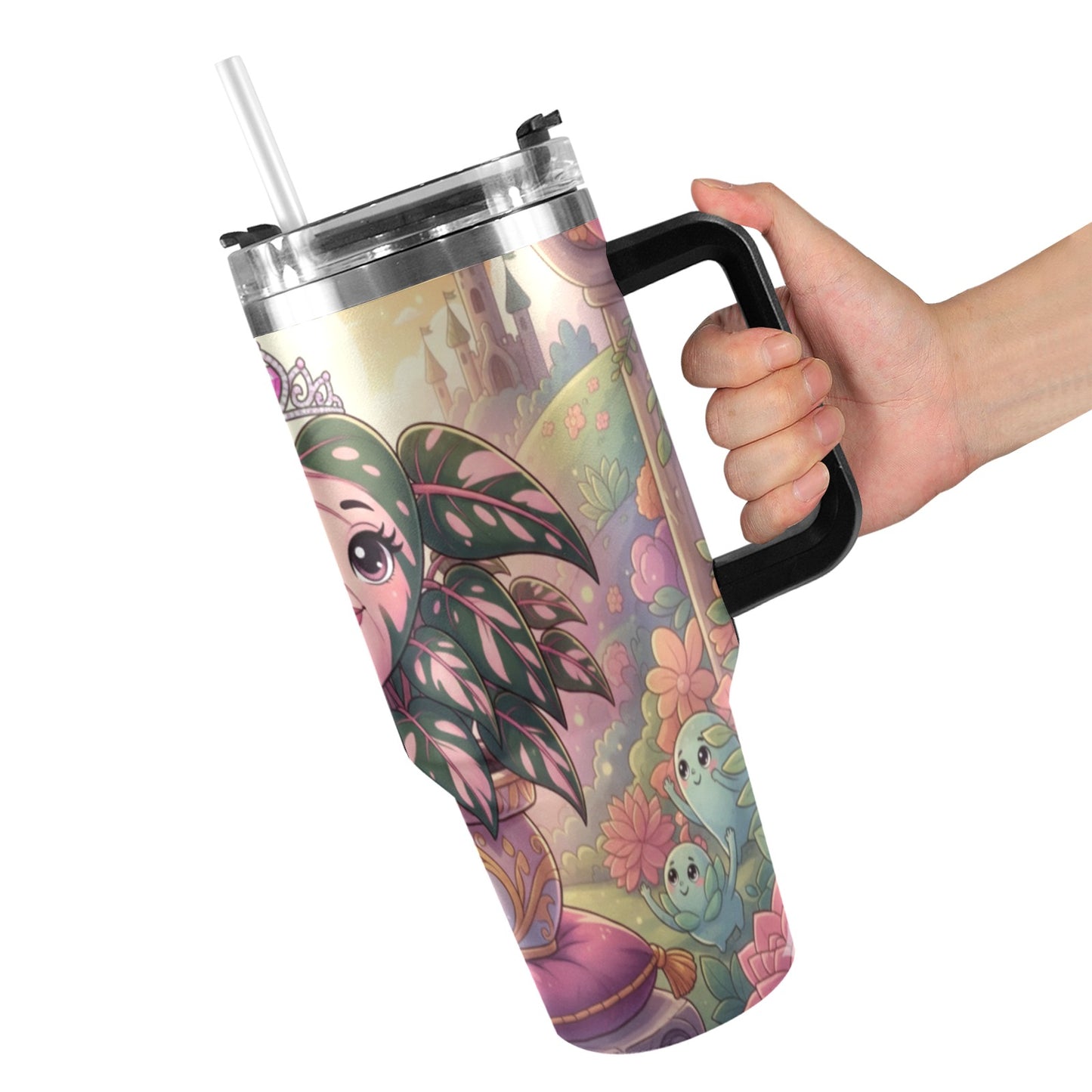 Plant Love Pink Princess Philodendron 40oz Stainless Steel Tumbler