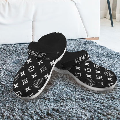 RR Christmas Fleece Lined Foam Clogs Blk RR Louis