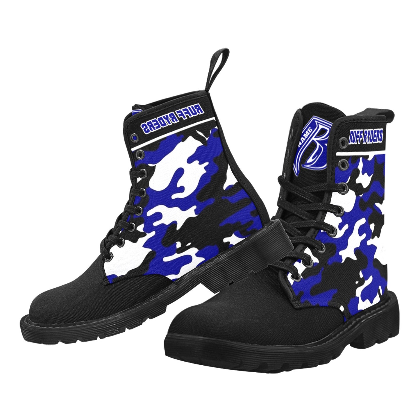 Canvas Boots Blue Camo