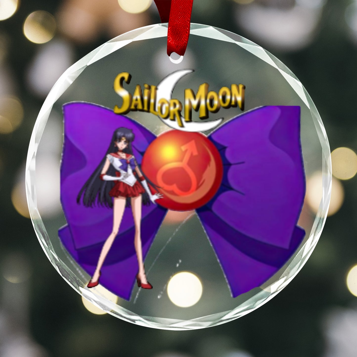 Sailor Moon Round Crystal Ornament - Sailor Mars
