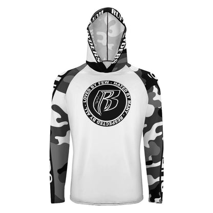 RR Long Sleeve Sun Protection Hoodie Wht/Camo - Add your name.