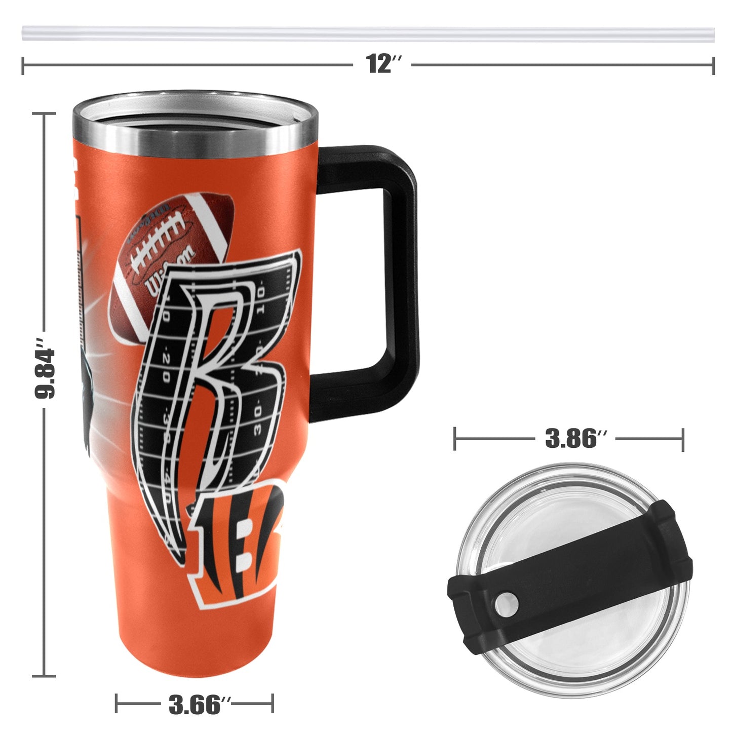 RR BENGALS 40OZ STAINLESS STEEL TUMBLER 2025