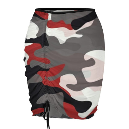 Fort Worth Shear Short Shurred Red Camo Skirt